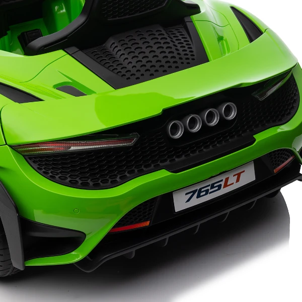 Детский электромобиль mclaren 765lt: аккумулятор 12 в / 7 а·ч, четыре мотора по 35 вт, колеса eva, кожаные сиденья. 14