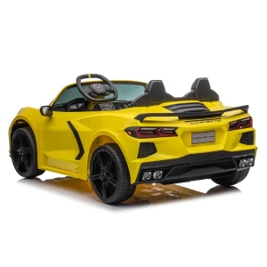 Mașinuță corvette c8, baterie 12v10ah, 2 motoare de 90w, roti eva, scaune din piele Thumbnail 5