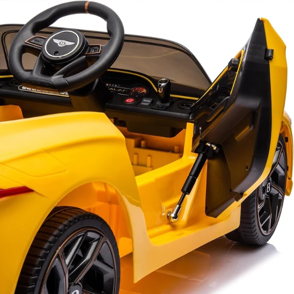 Mașinuță bentley bacalar, baterie 12v7ah, 2 motoare de 35w, roti eva, scaune din piele 10