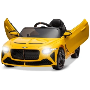 Mașinuță bentley bacalar, baterie 12v7ah, 2 motoare de 35w, roti eva, scaune din piele Thumbnail 5