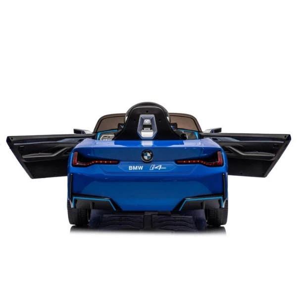 Mașinuță bmw i4, baterie 12v7ah, 4 motoare de 25-35w, roti eva, scaune din piele 5