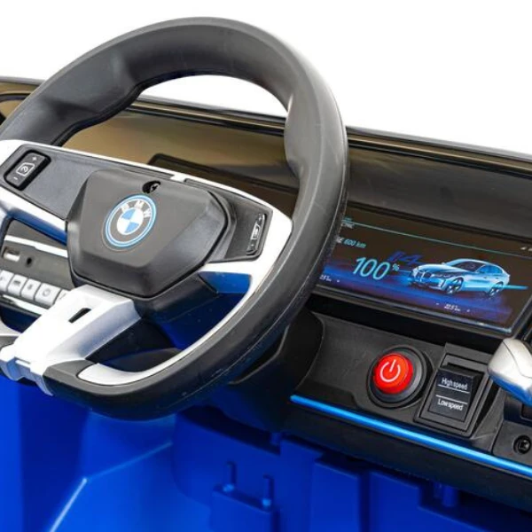 Mașinuță bmw i4, baterie 12v7ah, 4 motoare de 25-35w, roti eva, scaune din piele 10