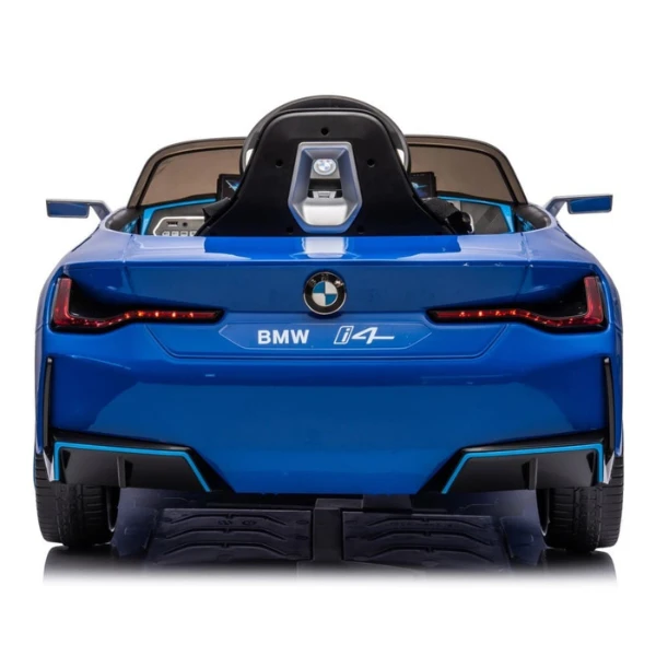 Mașinuță bmw i4, baterie 12v7ah, 4 motoare de 25-35w, roti eva, scaune din piele 6