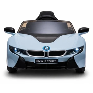 Mașinuță bmw i8, baterie 12v7ah, 2 motoare de 35w, roti eva, scaune din piele Thumbnail 2