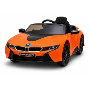 Mașinuță bmw i8, baterie 12v7ah, 2 motoare de 35w, roti eva, scaune din piele