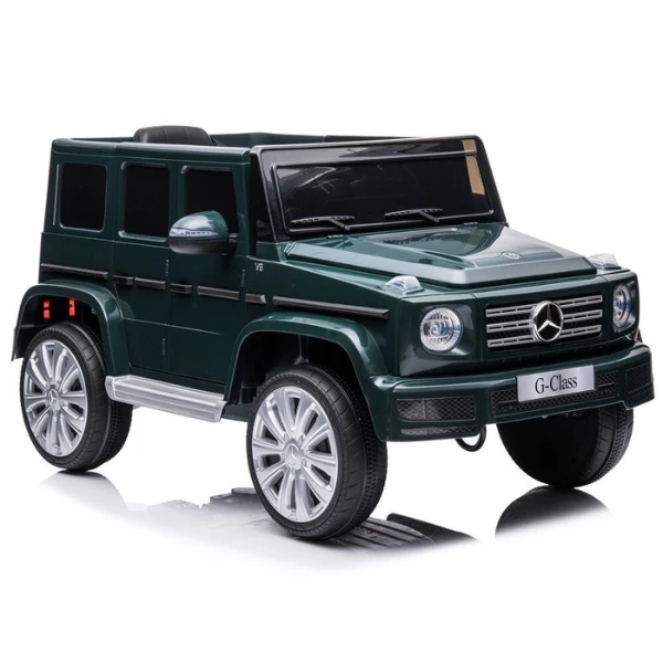 Mașinuță mercedes-benz g 500, baterie 12v7ah, 2 motoare de 35w, roti eva, scaune din piele 7