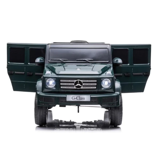 Mașinuță mercedes-benz g 500, baterie 12v7ah, 2 motoare de 35w, roti eva, scaune din piele 6