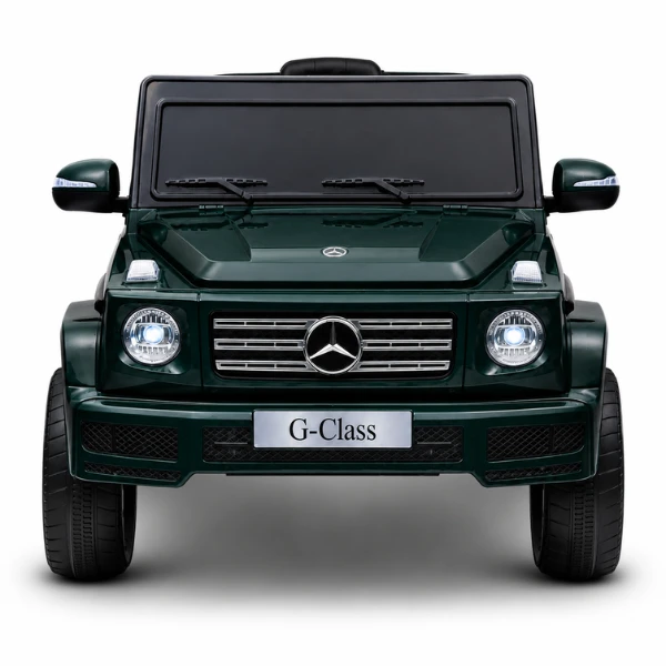 Mașinuță mercedes-benz g 500, baterie 12v7ah, 2 motoare de 35w, roti eva, scaune din piele 2