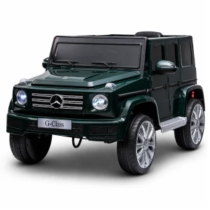 Mașinuță mercedes-benz g 500, baterie 12v7ah, 2 motoare de 35w, roti eva, scaune din piele