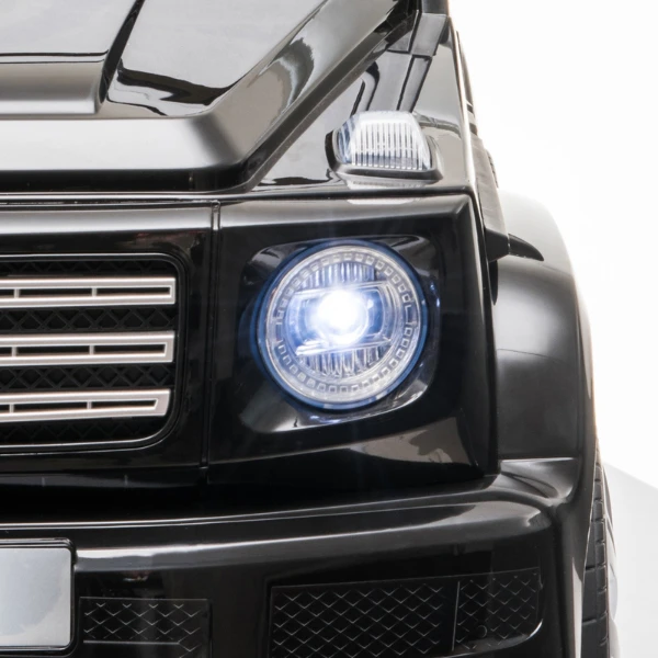 Mașinuță mercedes-benz g 500, baterie 12v7ah, 2 motoare de 35w, roti eva, scaune din piele 5