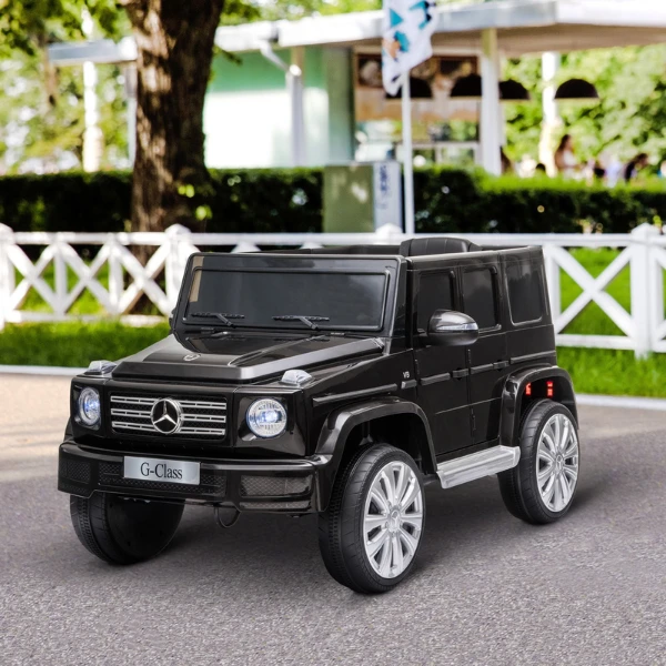 Mașinuță mercedes-benz g 500, baterie 12v7ah, 2 motoare de 35w, roti eva, scaune din piele 9