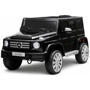 Mașinuță mercedes-benz g 500, baterie 12v7ah, 2 motoare de 35w, roti eva, scaune din piele