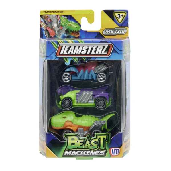 Set de 3 mașini teamsterz beast machines die-cast, în as. 3