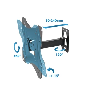 Esperanza tv-wall mount 007 erw007 for 26-70", max load 30kg, vesa 75x75-400x400mm, distance of tv from wall: 110-465mm, tilt adjustment up to 15°, ho Thumbnail 4