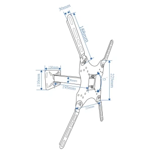 Esperanza tv-wall mount 007 erw007 for 26-70", max load 30kg, vesa 75x75-400x400mm, distance of tv from wall: 110-465mm, tilt adjustment up to 15°, ho Thumbnail 7