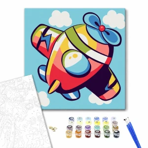 Pictură pe numere 20*20 сm (fără cutie) – elicopter colorat Thumbnail 2