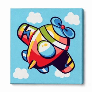 Pictură pe numere 20*20 сm (fără cutie) – elicopter colorat