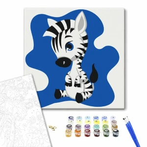 Pictură pe numere 20*20 сm (fără cutie) – zebra Thumbnail 2