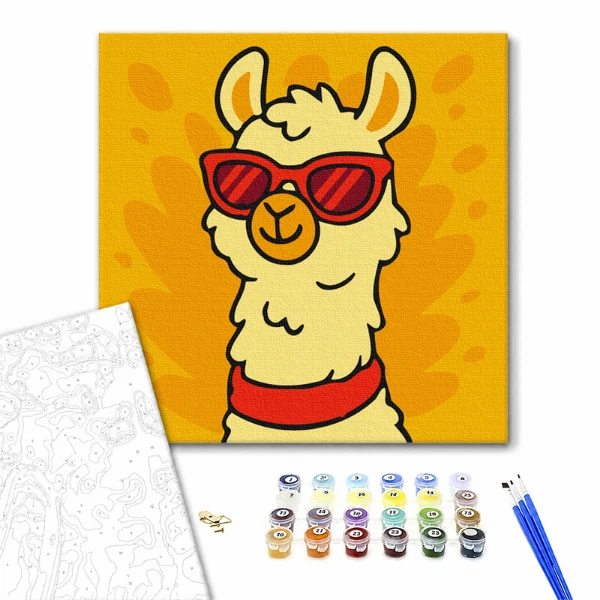 Pictură pe numere 20*20 сm (fără cutie) – atmosfera de vară a alpacăi 2