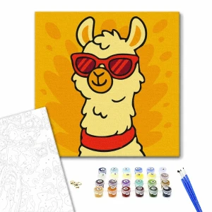 Pictură pe numere 20*20 сm (fără cutie) – atmosfera de vară a alpacăi Thumbnail 2
