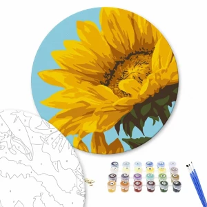 Pictură pe numere d20 сm (fără cutie) – floarea-soarelui strălucitoare Thumbnail 2