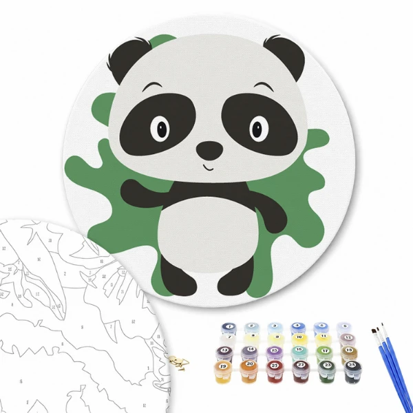 Pictură pe numere d20 сm (fără cutie) – panda 2