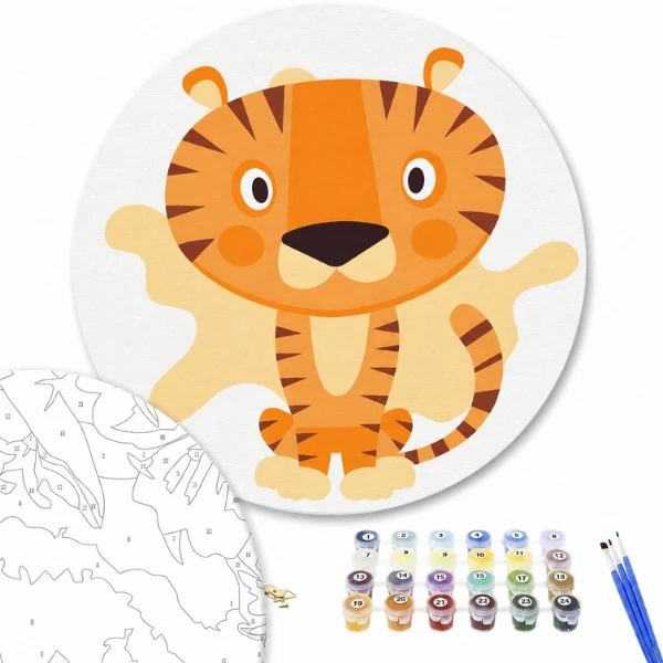 Pictură pe numere d20 сm (fără cutie) – micul pui de tigru 2