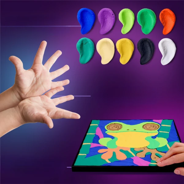 Tablou 3d pe numere din plastilină aerată air clay 29×29 cm – broscuță 6