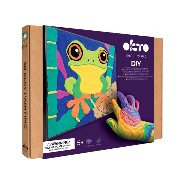 Tablou 3d pe numere din plastilină aerată air clay 29×29 cm – broscuță 2