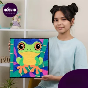 Tablou 3d pe numere din plastilină aerată air clay 29×29 cm – broscuță Thumbnail 5