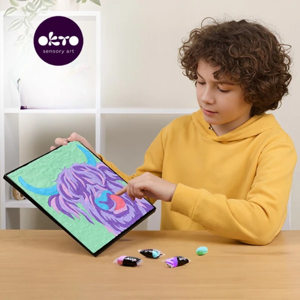 Tablou 3d pe numere din plastilină aerată air clay 29×29 cm – vacă irlandeză 6
