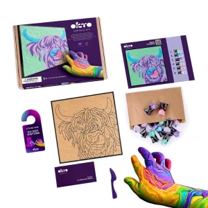 Tablou 3d pe numere din plastilină aerată air clay 29×29 cm – vacă irlandeză Thumbnail 3