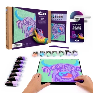Tablou 3d pe numere din plastilină aerată air clay 29×29 cm – vacă irlandeză