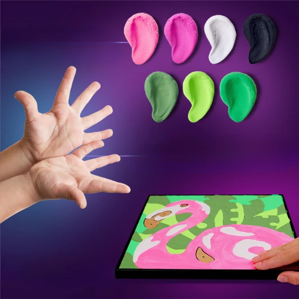 Tablou 3d pe numere din plastilină aerată air clay 29×29 cm – flamingo roz 5