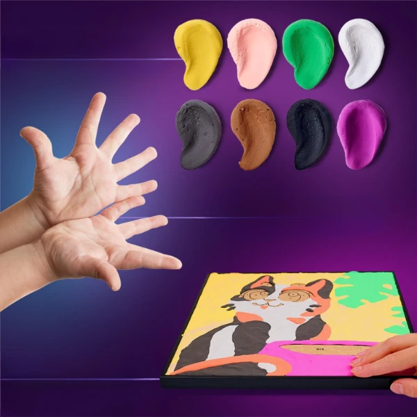 Tablou 3d pe numere din plastilină aerată air clay 29×29 cm – pisica poznașă 4