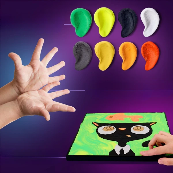 Tablou 3d pe numere din plastilină aerată air clay 29×29 cm – pisica neagră 6