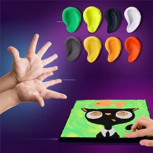Tablou 3d pe numere din plastilină aerată air clay 29×29 cm – pisica neagră Thumbnail 6