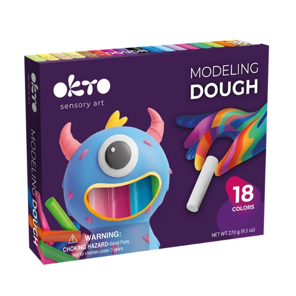 Set creativ cu plastilină aerată air clay okto, 18 buc × 6 g 3