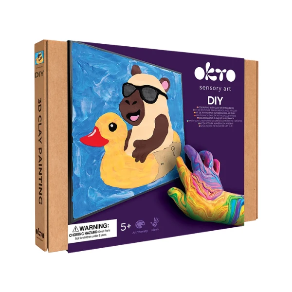 Pictură pe numere 3d cu plastilină aerată air clay 29x29 сm – capibara 2