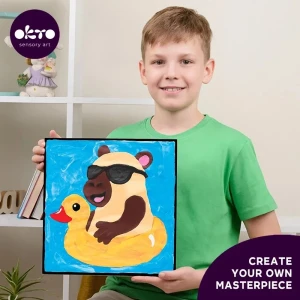 Pictură pe numere 3d cu plastilină aerată air clay 29x29 сm – capibara Thumbnail 6