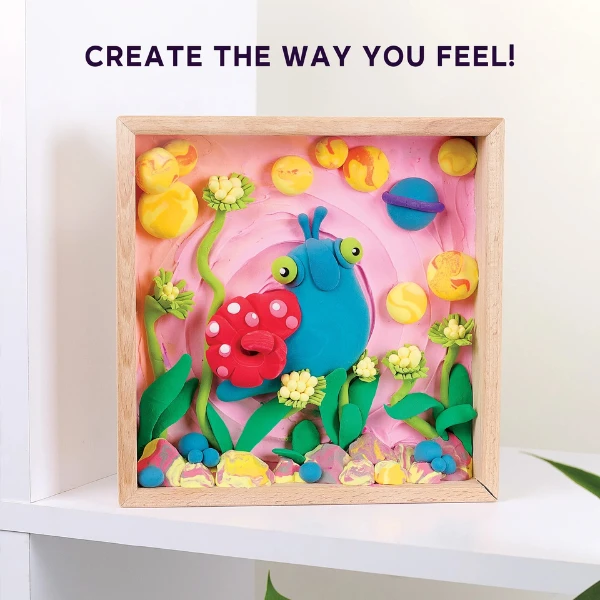 Set creativ diy cu plastilină aerată air clay lumi mici "melc" 6