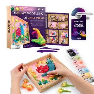 Set creativ diy cu plastilină aerată air clay lumi mici "melc"