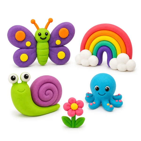 Set creativ cu plastilină aerată air clay okto, 6 buc × 6 g 4
