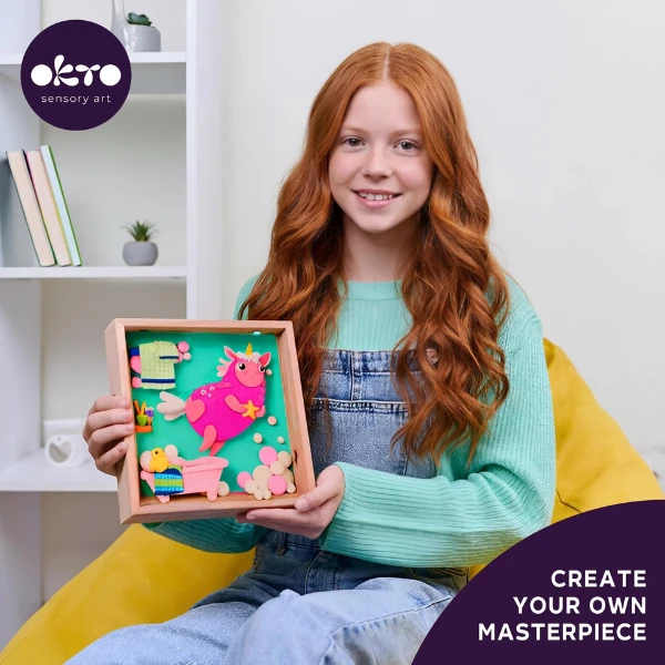 Set creativ diy cu plastilină aerată air clay lumi mici "unicorn" 5