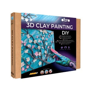 Tablou 3d cu plastilină aerată air clay 30x40 сm – ramuri de migdal înflorit Thumbnail 2