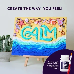 Tablou 3d cu plastilină aerată air clay 30x40 сm – calm Thumbnail 5