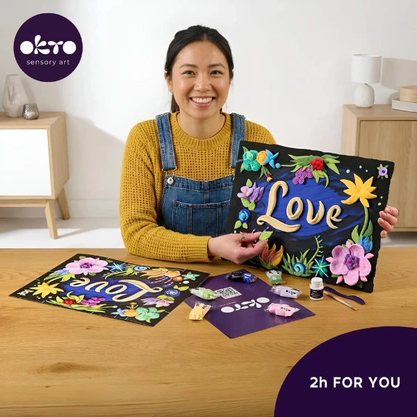 Tablou 3d cu plastilină aerată air clay 30x40 сm – love 5