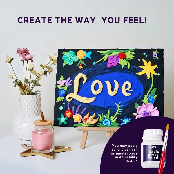 Tablou 3d cu plastilină aerată air clay 30x40 сm – love 6
