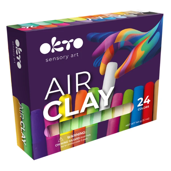 Set creativ cu plastilină aerată air clay okto, 24 buc × 6 g 3