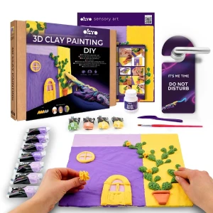 Tablou 3d cu plastilină aerată air clay 30x30 сm – amiază de lavandă
